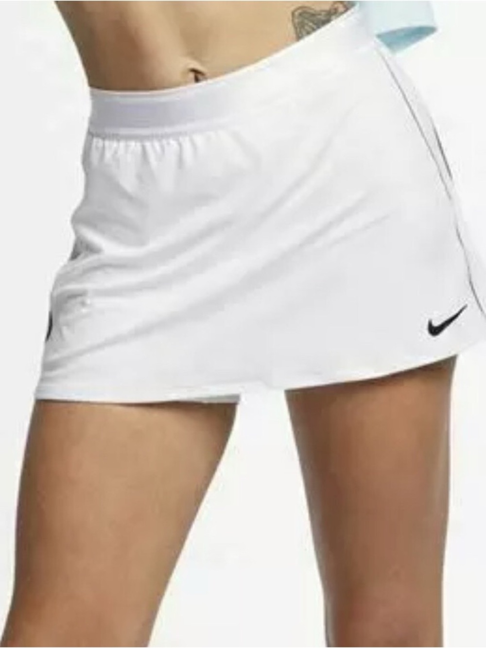 Nike Women's White Tennis Skort with Black Swoosh